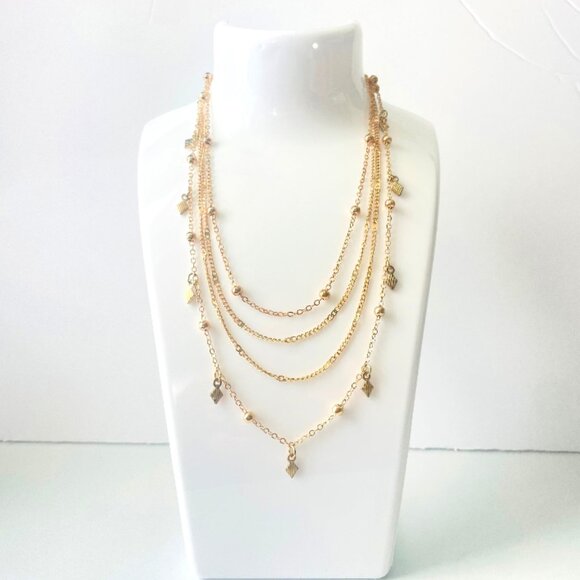Multilayers Gold Vintage Necklace - Picture 1 of 4
